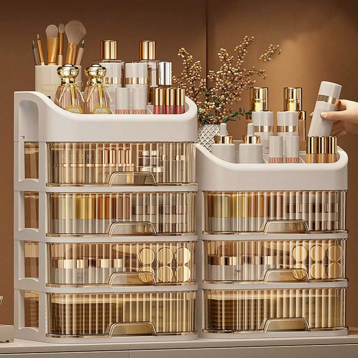 Boîte de rangement de maquillage multicouche 1 pièce