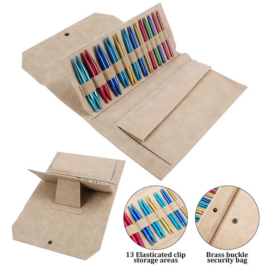 Sac de rangement pliable pour crochets circulaires, sac de rangement pour bricolage, fil de tissage, outils de tricot, accessoires, sac de rangement pour outils de couture, sac organisateur