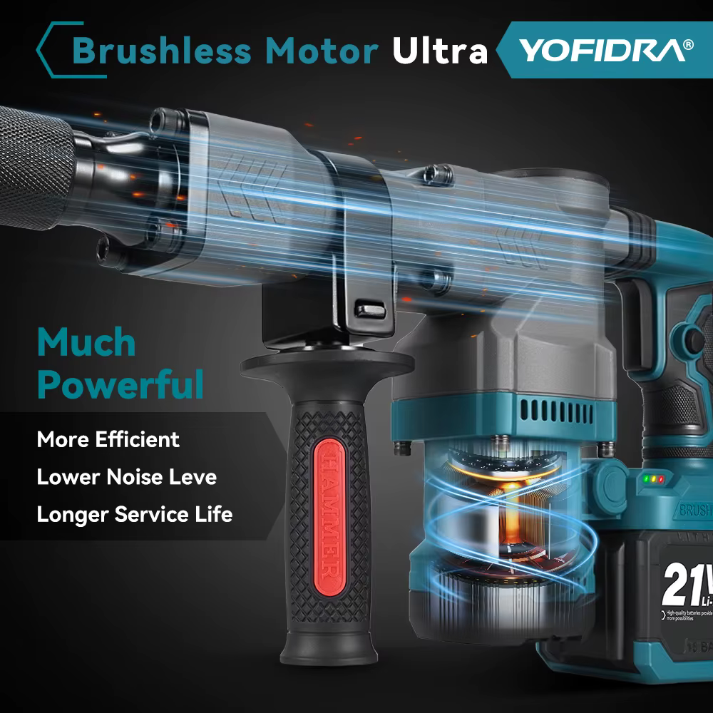 Marteau de démolition électrique sans fil YOFIDRA 6000W