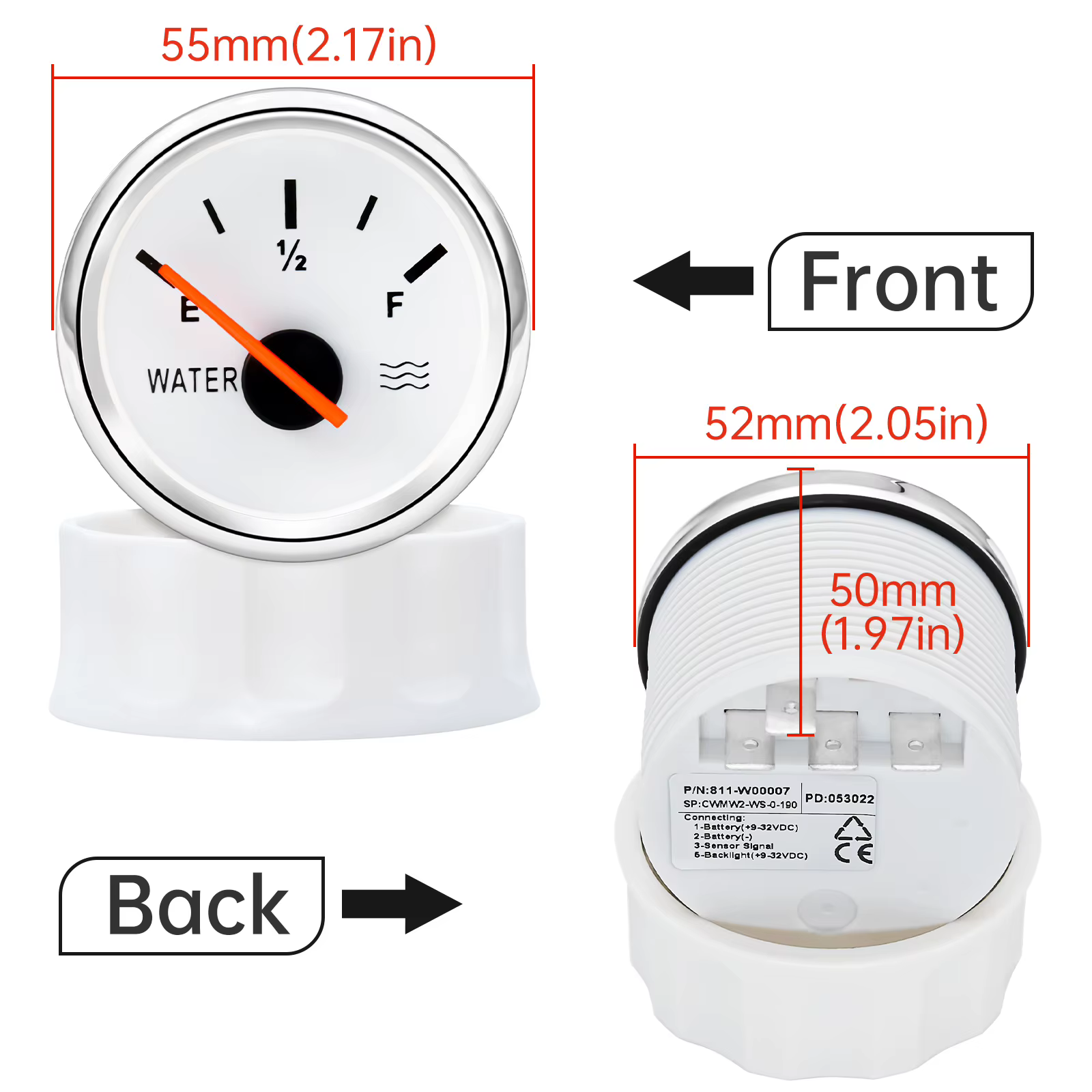 Capteur de niveau d'eau 0-190 Ohm