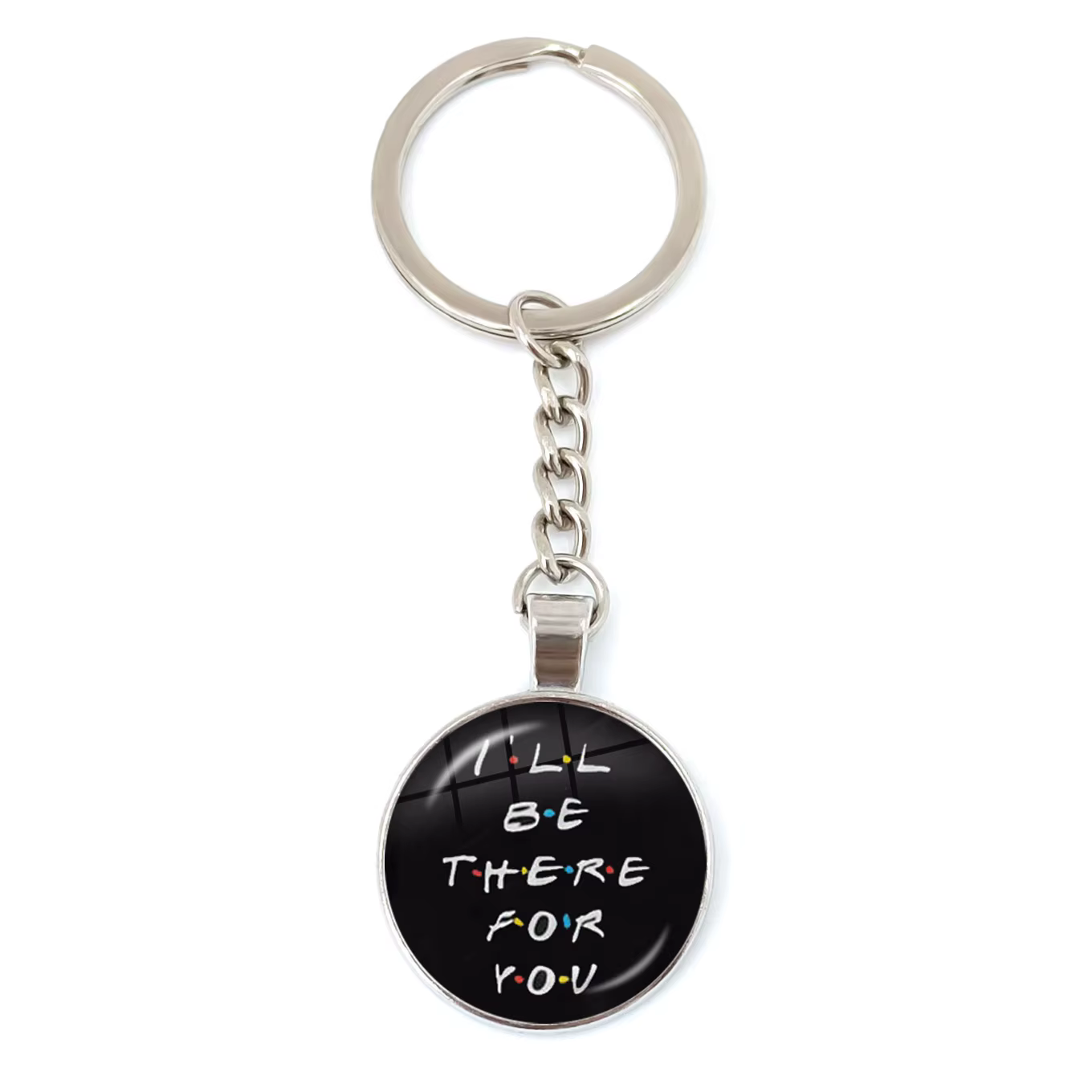 Nouveaux amis émission de télévision pendentif porte-clés personnage dessin animé motif amusant 25mm verre Cabochon