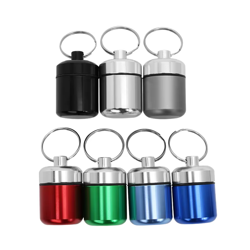 Boîte à pilules étanche en aluminium avec rangement scellé