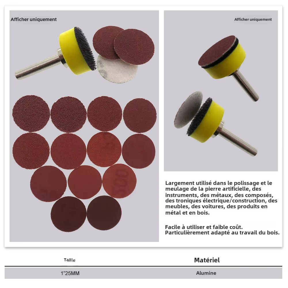 Disques de ponçage à crochet et boucle 1/2/3/4/5 pouces