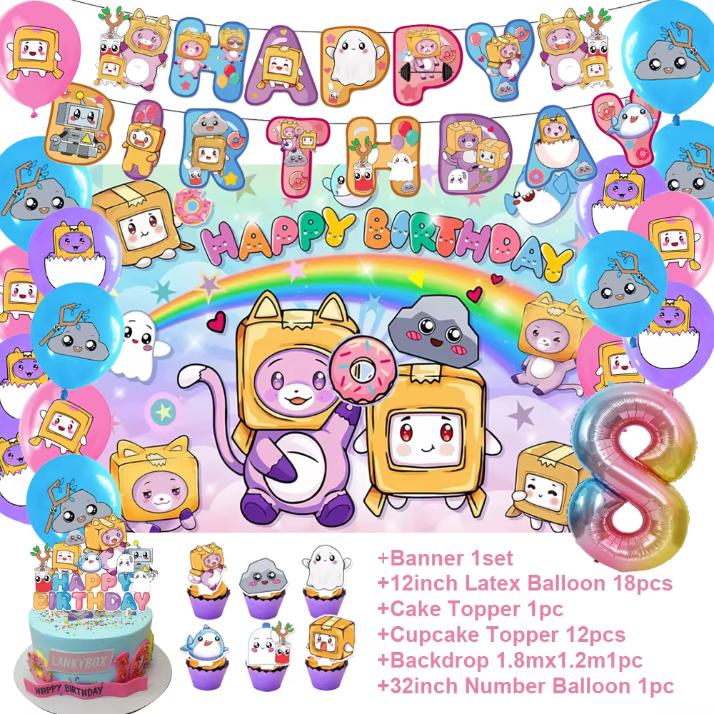 Décorations de fête d'anniversaire Lankyboxs : Bannière