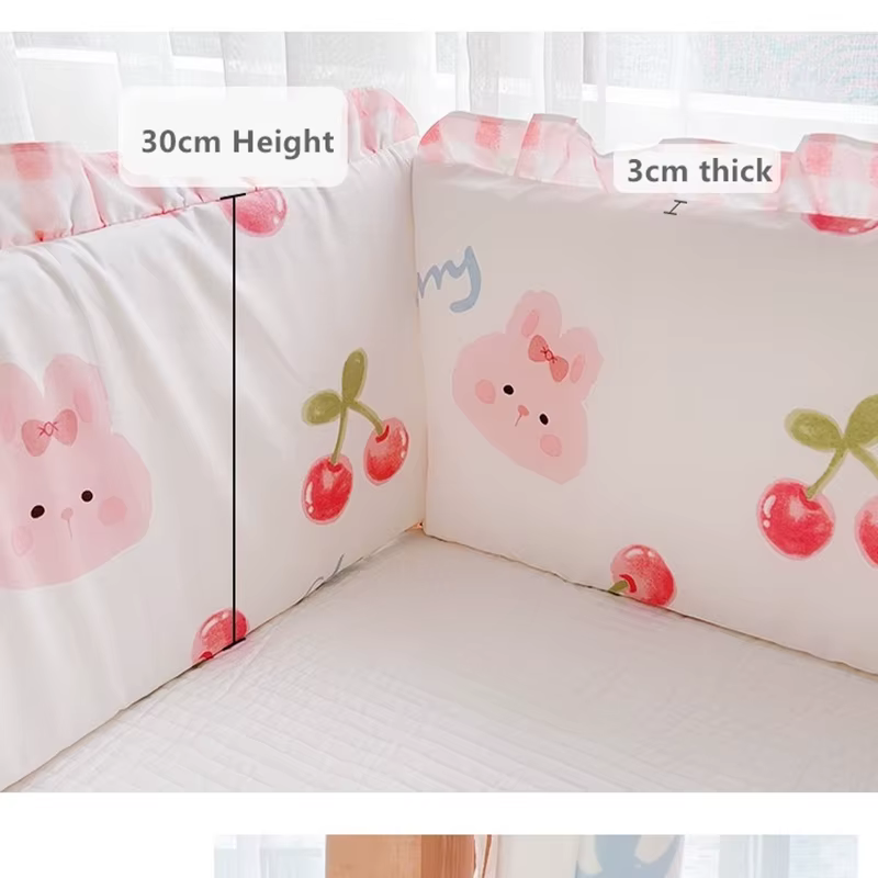 Ensembles de literie pour berceau de bébé, 5 pièces, dessin animé, décoration de chambre, pare-chocs de lit de bébé en coton pour enfants (4 pare-chocs + drap)