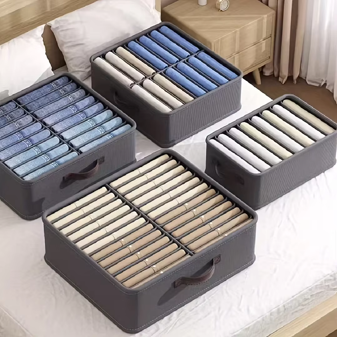 Organisateur de rangement pour vêtements de garde-robe, boîte de rangement pour pantalons, pulls, t-shirts avec panneau en PP, organisateur de tiroir de placard, boîte de rangement pour jeans