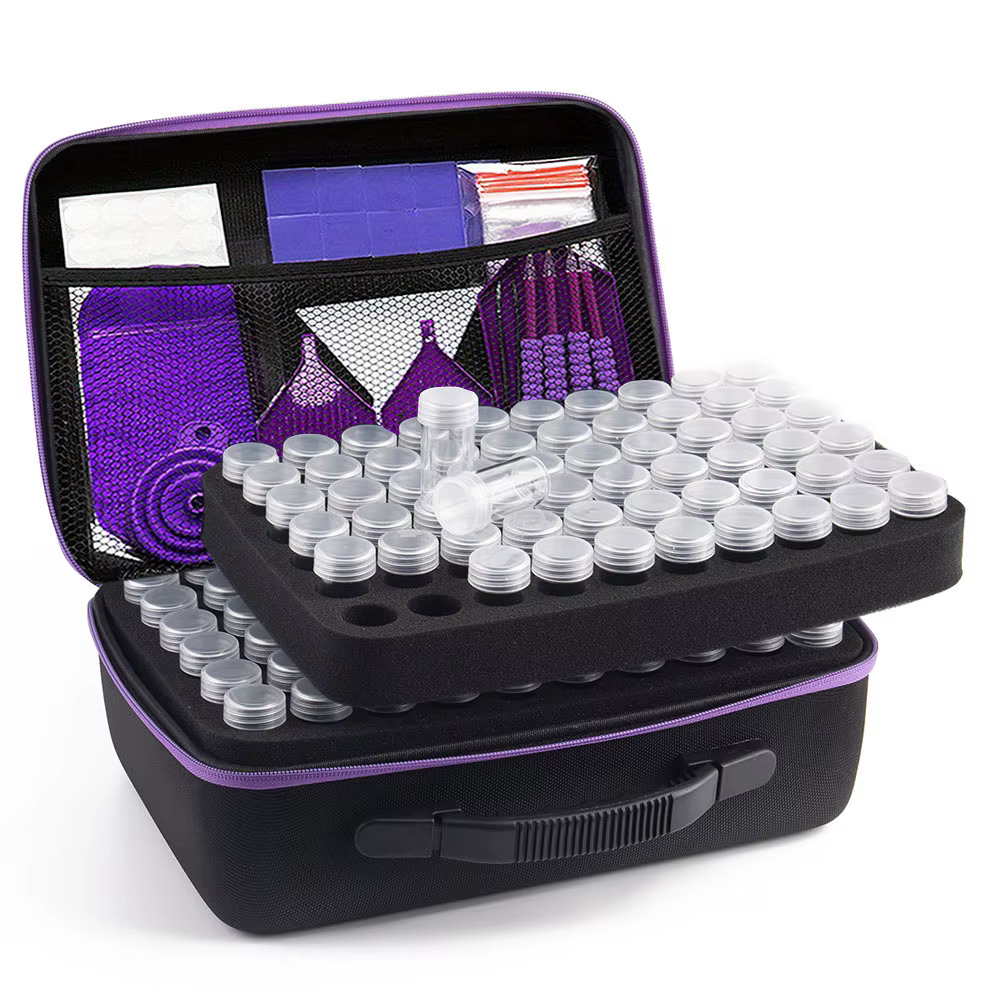 Boîte de rangement pour peinture diamant 30/60/120/240 emplacements, organiseur de toile amélioré avec accessoires, support antichoc pour fournitures d'art perlé