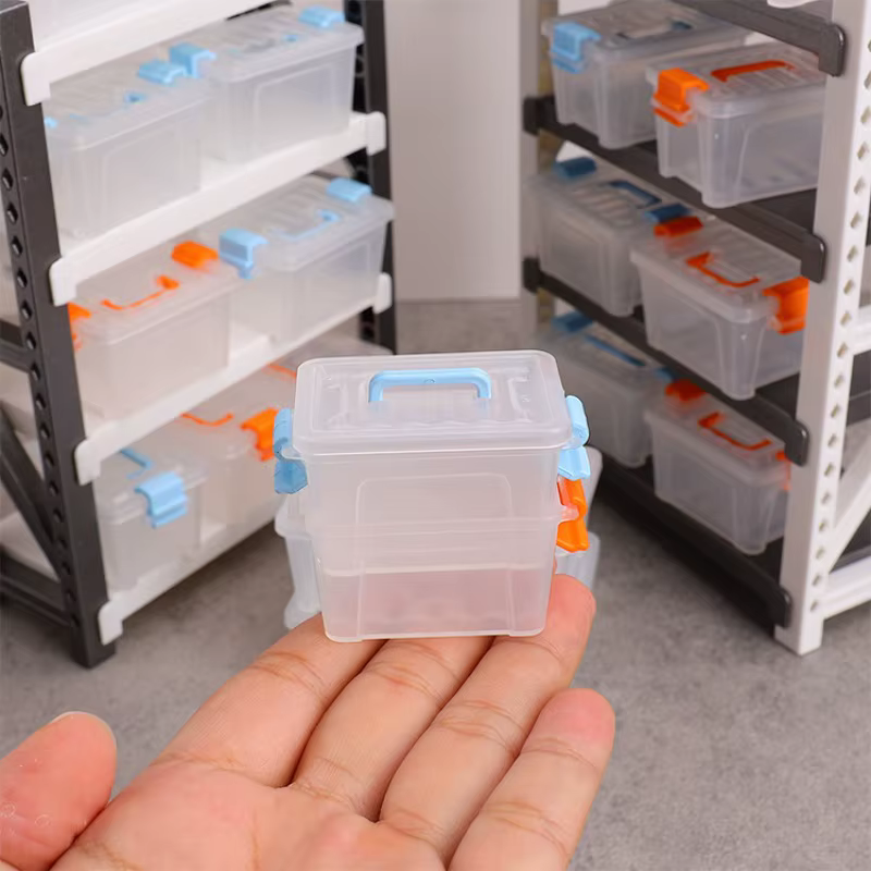 5 Mini valise boîtes de rangement transparentes