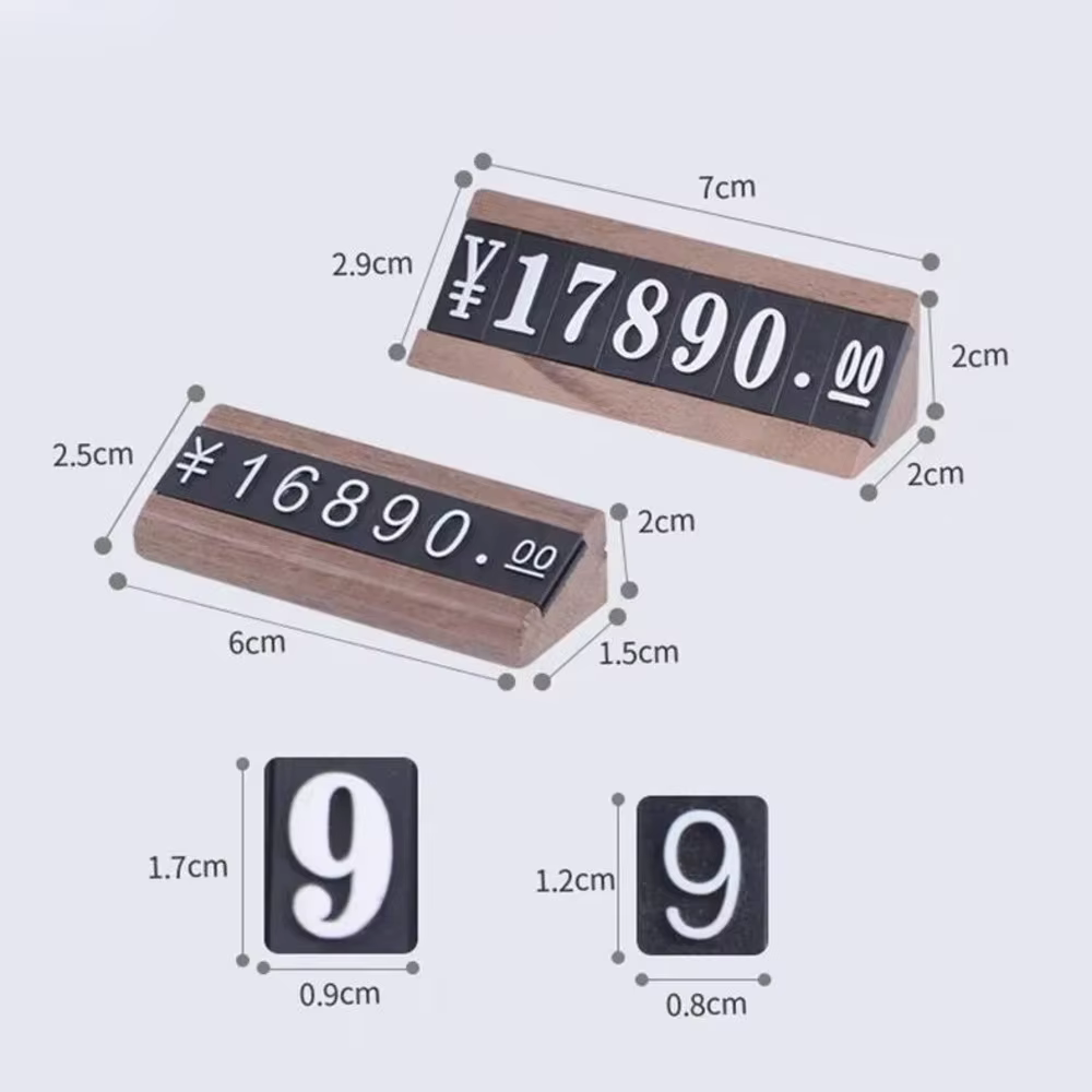 10 ensembles/boîte bijoux montre boutique numérique en plastique Base en bois prix Cubes étiquette petit