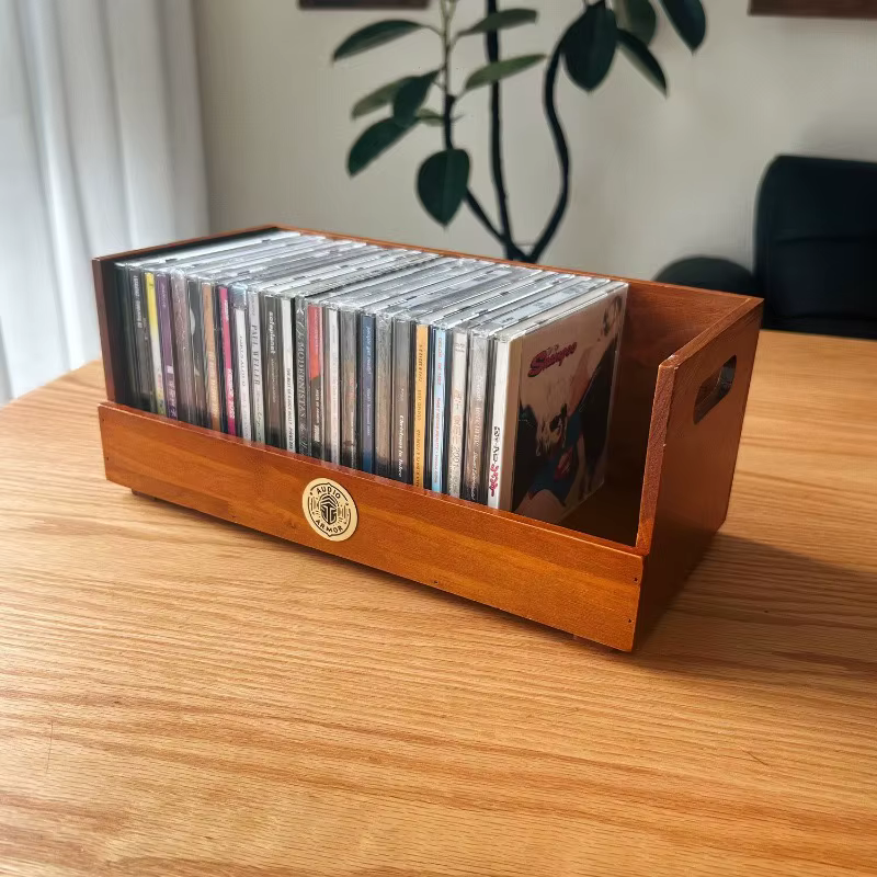 Support pour CD, jusqu'à 30 boîtes, boîte de rangement en bois pour CD, présentoir pour CD, boîtes pour films, cassettes musicales, étagère, support pour disques vinyles