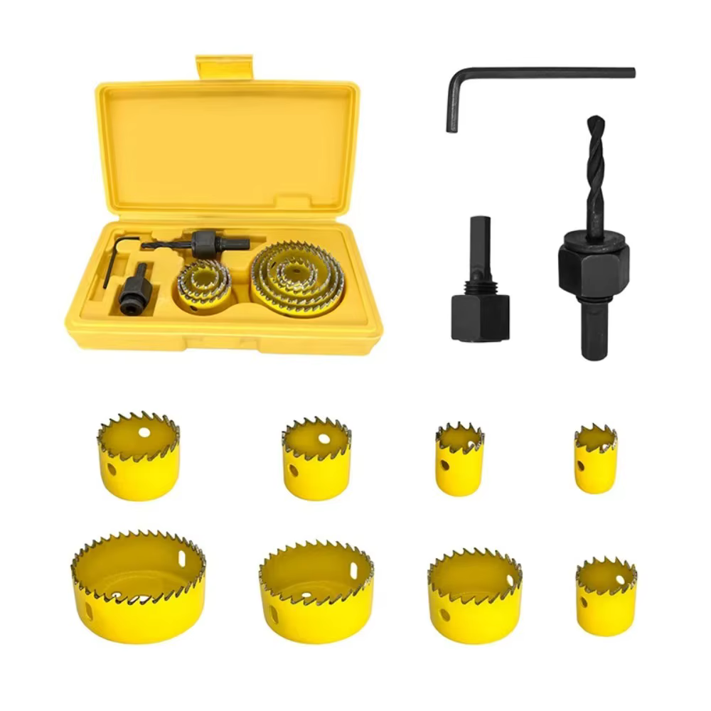 Kit de 11 scies cloches de 19-64 mm pour bois, métaux et alliages, avec étui