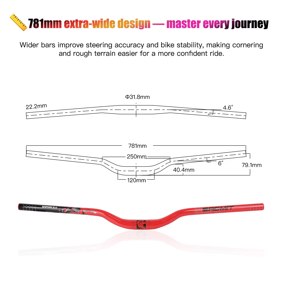 Guidon de VTT SAGMIT à hauteur surélevée