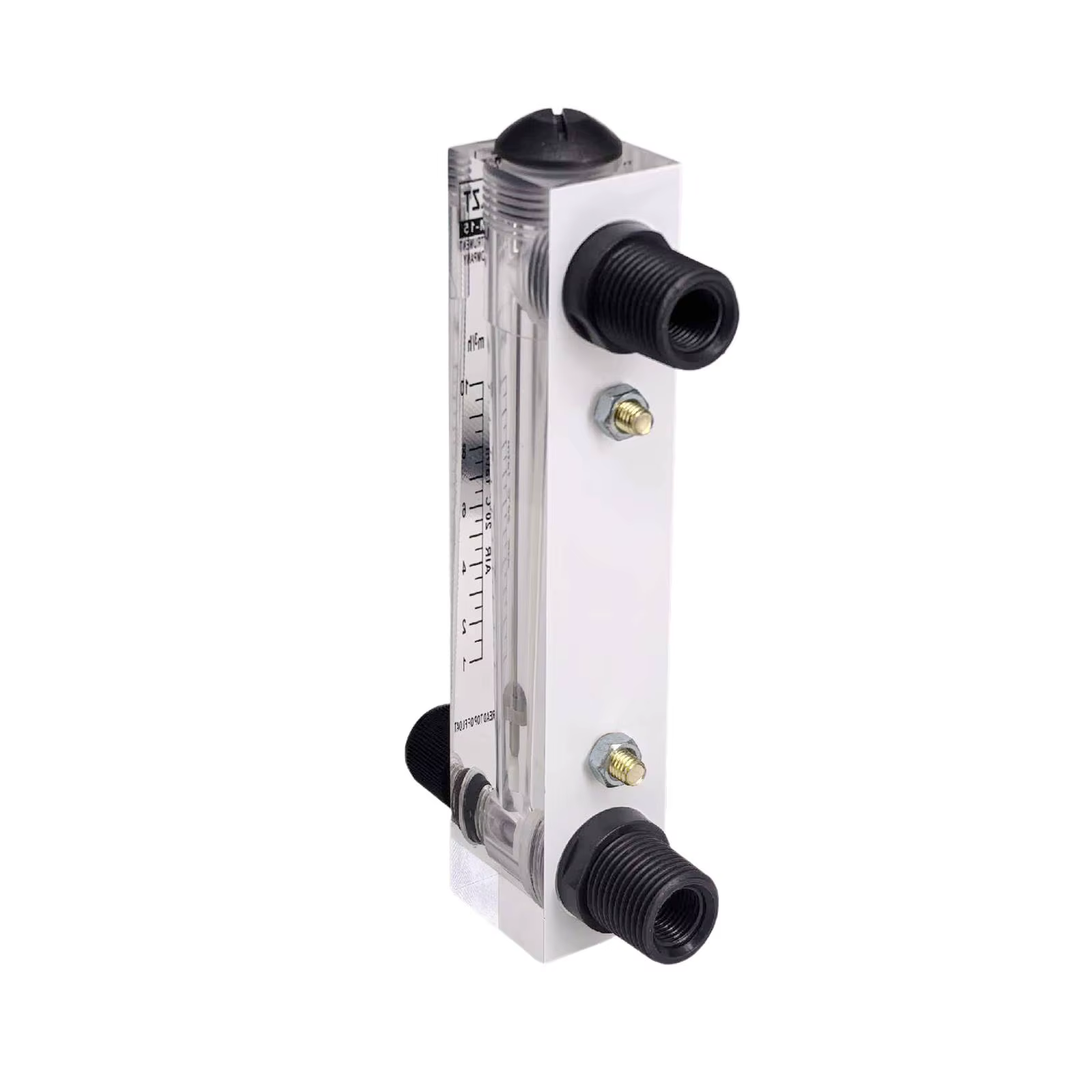 Débitmètre d'air de débitmètre de gaz de PMMA avec la LZM-15T de soupape de commande Les gammes m3/h LPM 1/2 "mâle de BSP/1/4" femelle de BSP