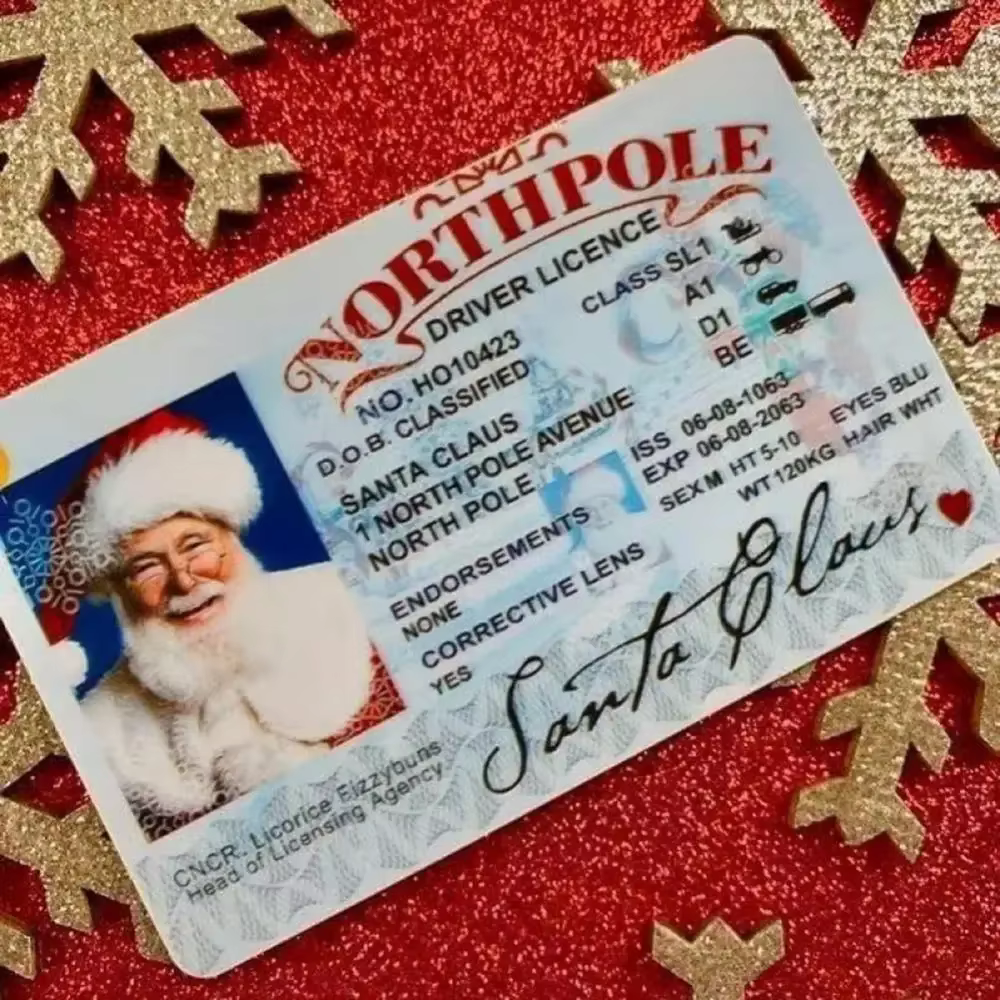 1 ~ 10 cartes Licence volante du père noël