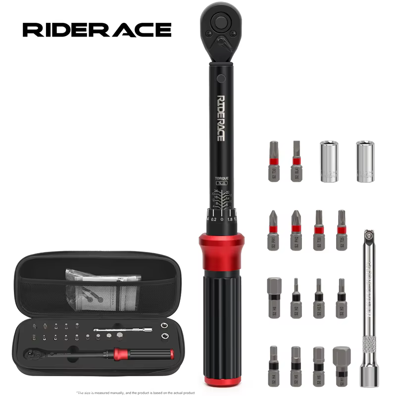 RIDERACE jeu de clés dynamométriques de vélo 18 pièces 1/4 "2-24Nm double Direction