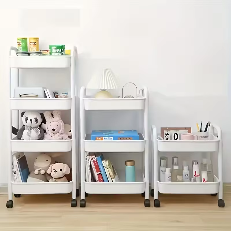 Étagère de rangement mobile pour véhicule à roulettes robuste à 2-5 niveaux