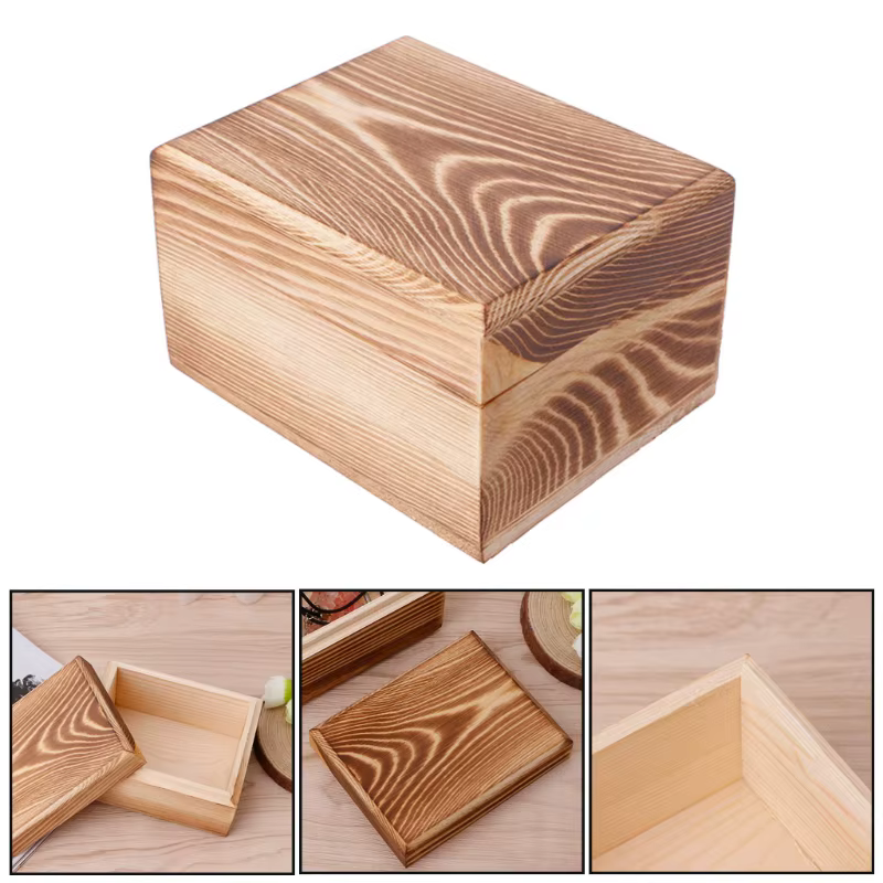 Boîte en bois fait à la main avec couvercle