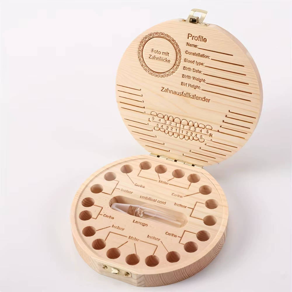 Boîte à dents de bébé en bois