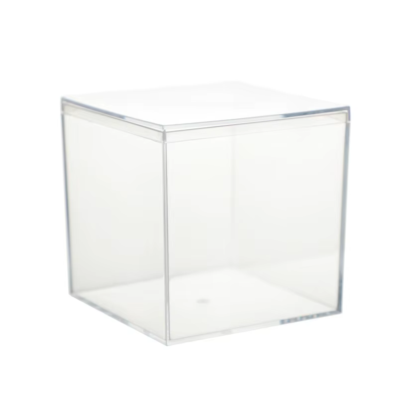 Boîte acrylique transparente avec couvercle
