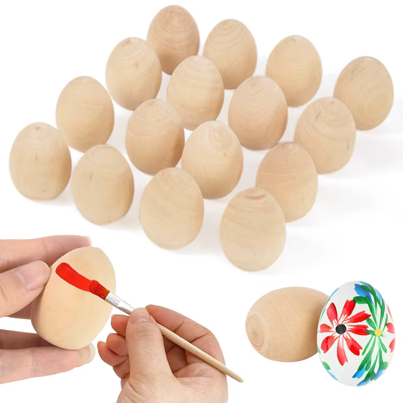 Oeufs de pâques en bois