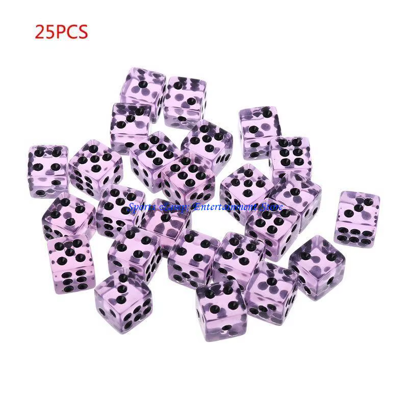 G7NF 25 pièces/ensemble nouveau jeu fête dés 12 dés carrés transparents Club coloré pour Pla