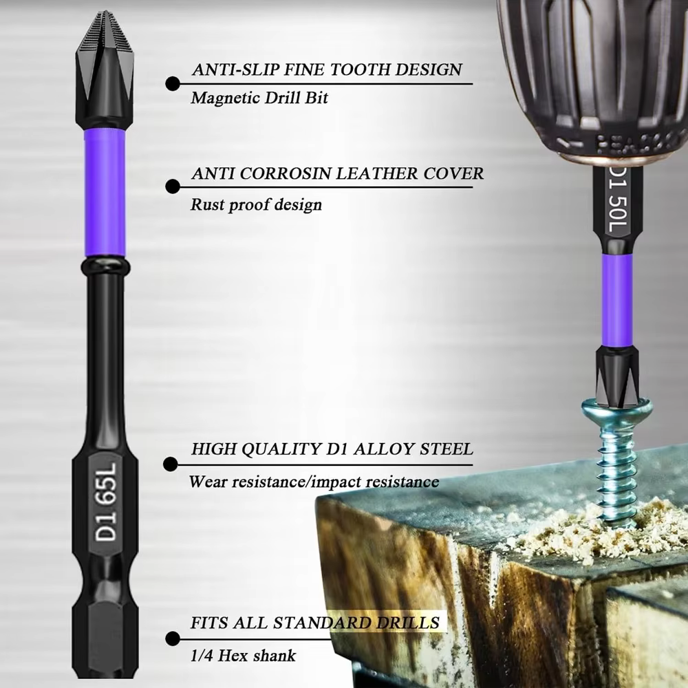 Jeu d'embouts de tournevis magnétiques PH2 Phillips 25-150mm