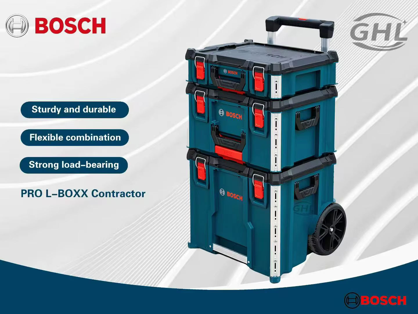 Boîte à outils empilable multifonctionnelle BOSCH importée