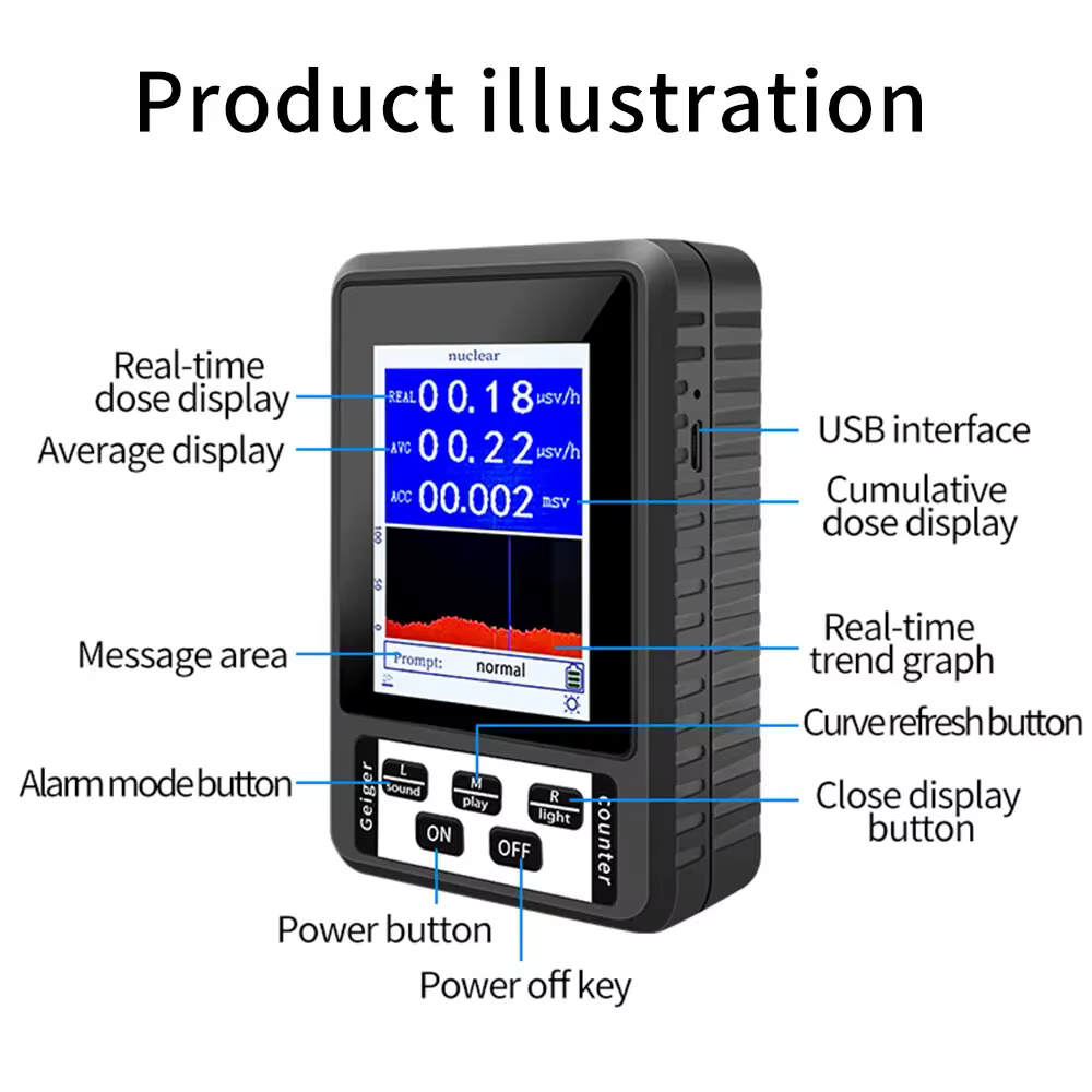 Compteur Geiger portable XR-1, détecteur de rayonnement nucléaire, dosimètre personnel, testeur de marbre, dosimètre de rayonnement radiographique