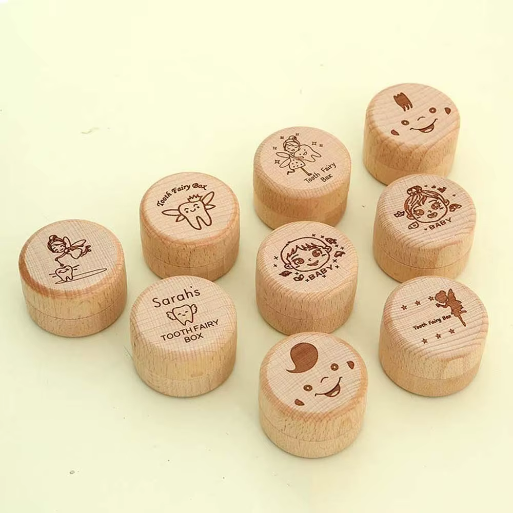 Boîte à dents de bébé en bois