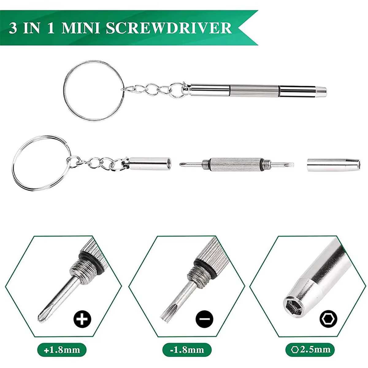 Mini tournevis 3 en 1, lunettes optiques