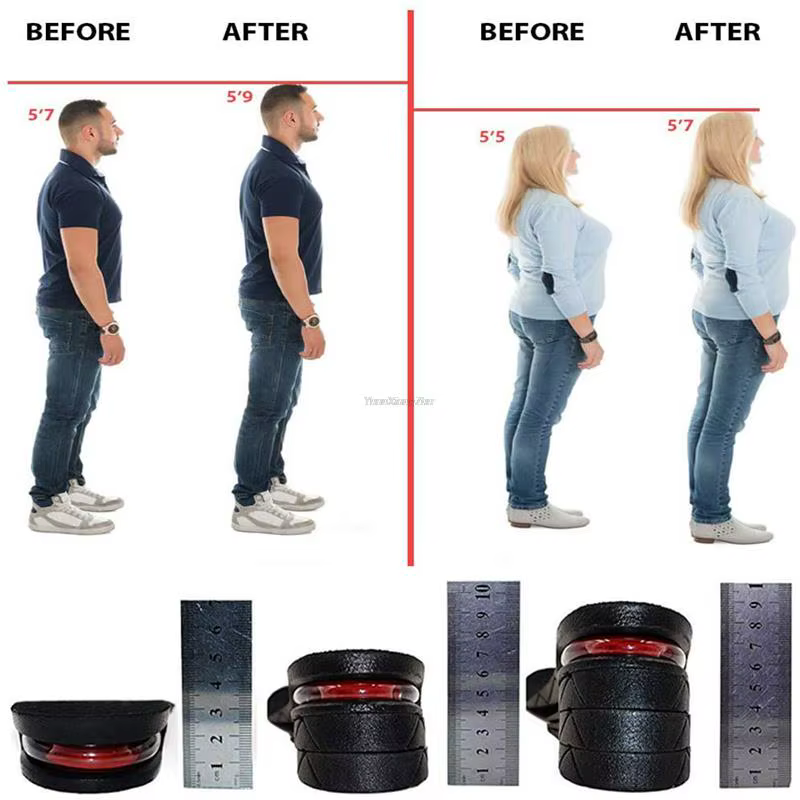 Semelles intérieures pour augmenter la hauteur, coussin d'air, ascenseur de chaussures, Kits de levage, Inserts pour hommes et femmes, semelles intérieures plus grandes, hauteur Variable de 3 à 9cm