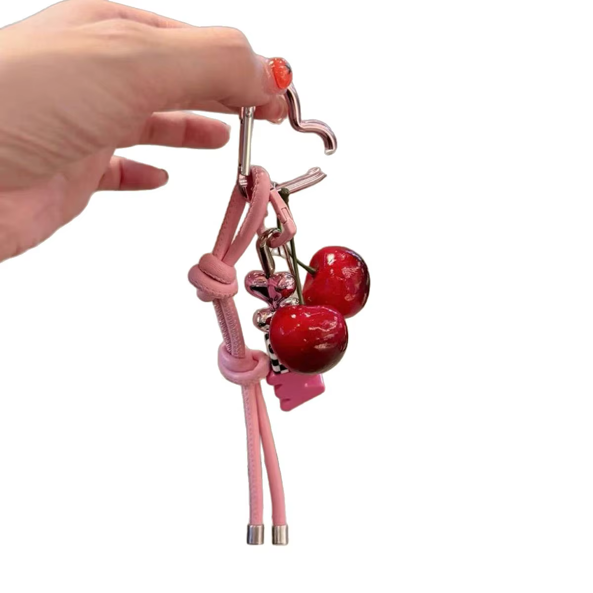 Nouveau porte-clés de Style MIU, mignon sac cerise, breloque en forme de cœur, porte-clés de voiture, cadeau A30