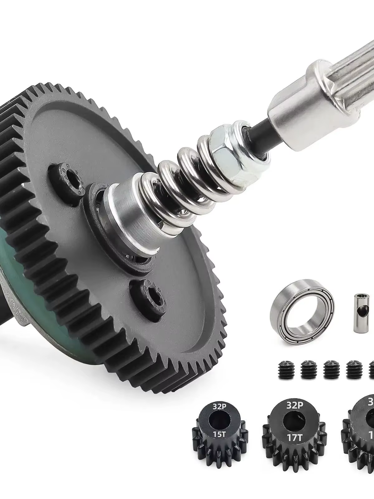 Mise à niveau des engrenages d'embrayage et de pignon en métal 54T 6878 (15T 17T 19T) pour les modèles Traxxas 1/10