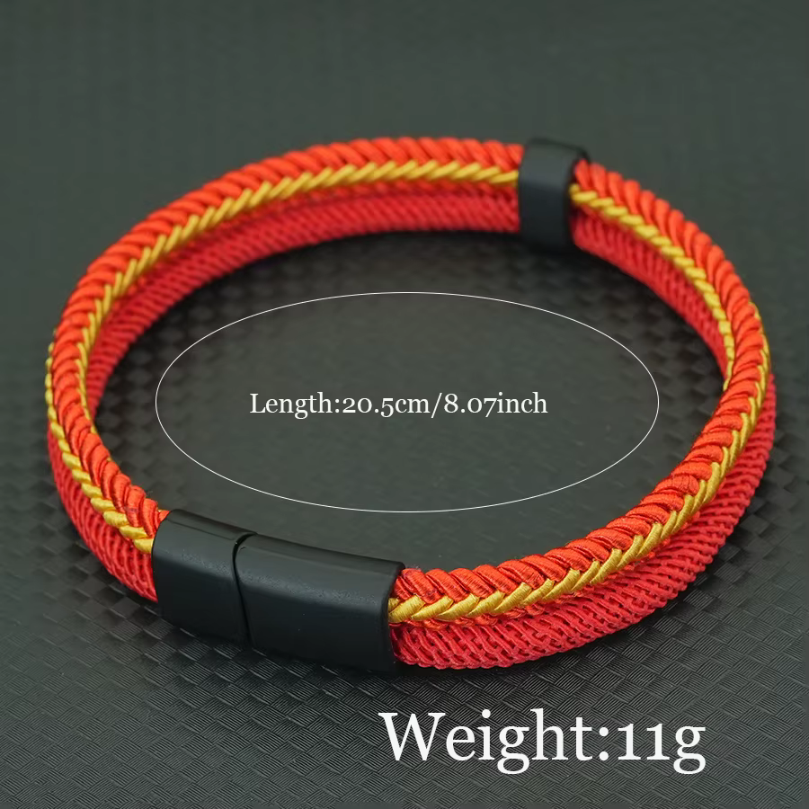 Bracelets en corde à breloques élégants pour hommes, bracelet enveloppant, Double tissage, fermoir magnétique, brassards de Camping en plein air pour lui
