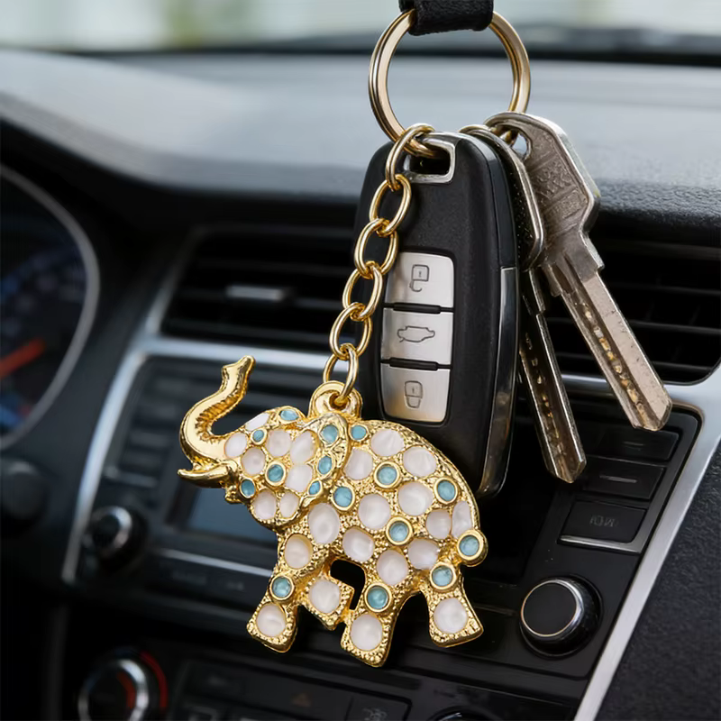 Porte-clés éléphant Vintage