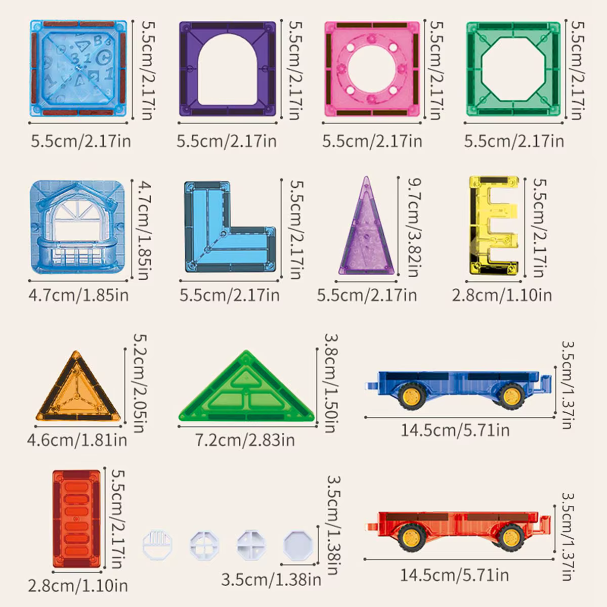 Carreaux magnétiques pour enfants âgés de 3 à 5 à 4 à 8 ans