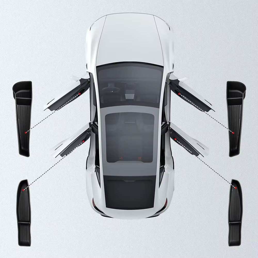 Boîte de rangement latérale pour portière de voiture USVOTOV pour Tesla Model Y Juniper 2025 2026, Model 3, Model YL – Accessoires, organiseur de porte, bac à déchets