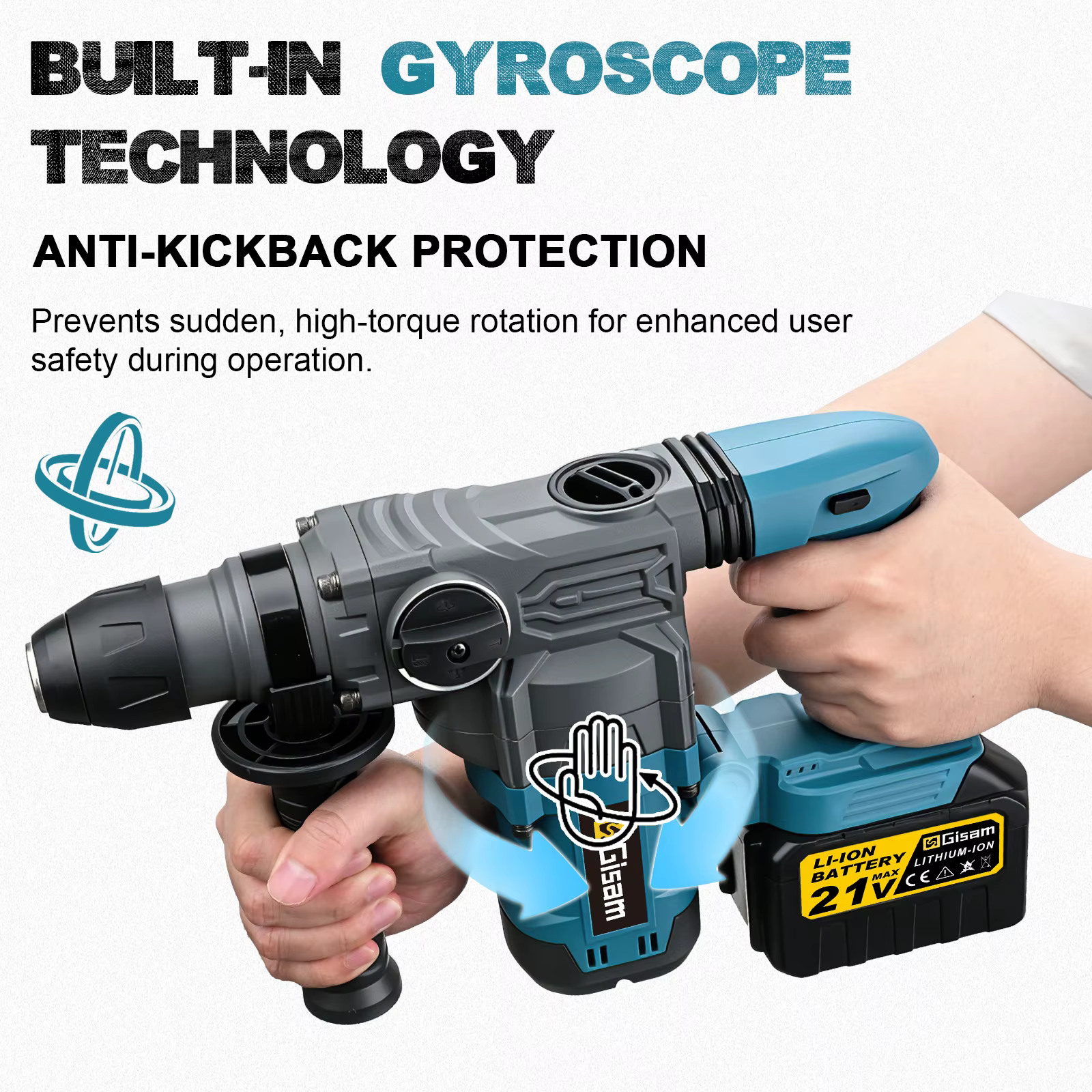 Marteau perforateur électrique sans balais Gisam 5.5J
