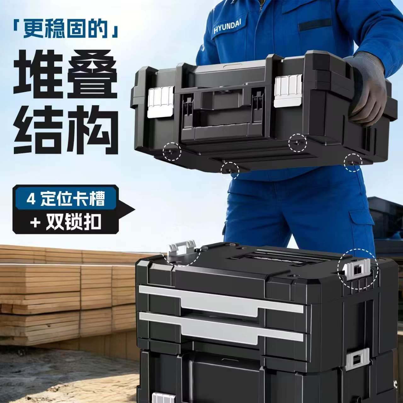 Ensemble de boîtes à outils modulaires empilables - Boîte