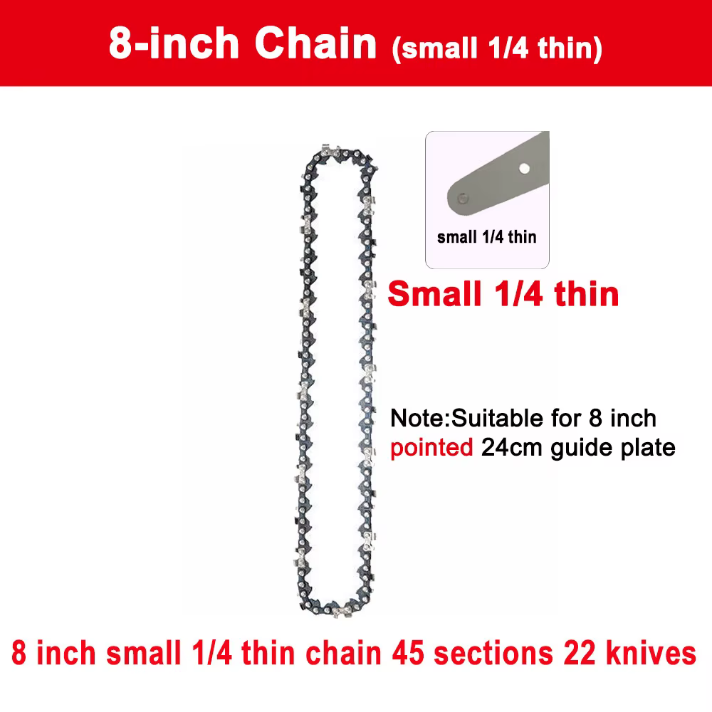 1/4 "chaîne de tronçonneuse 4/6/8 pouces Mini chaînes