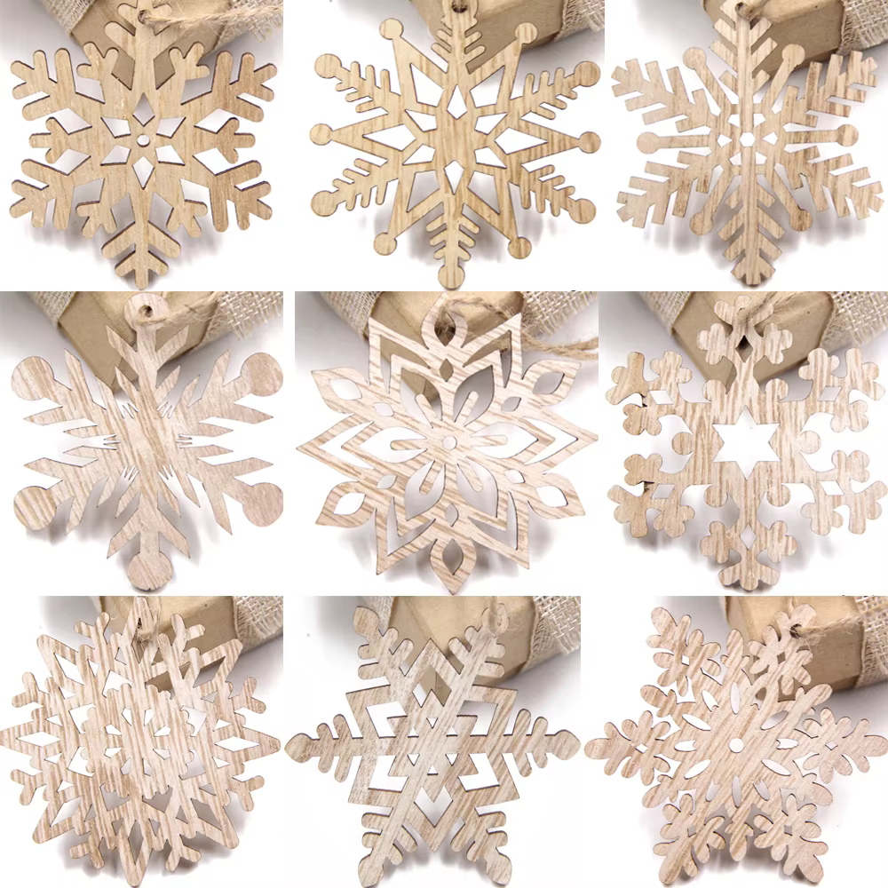 Flocon de neige creux en bois pour Noël