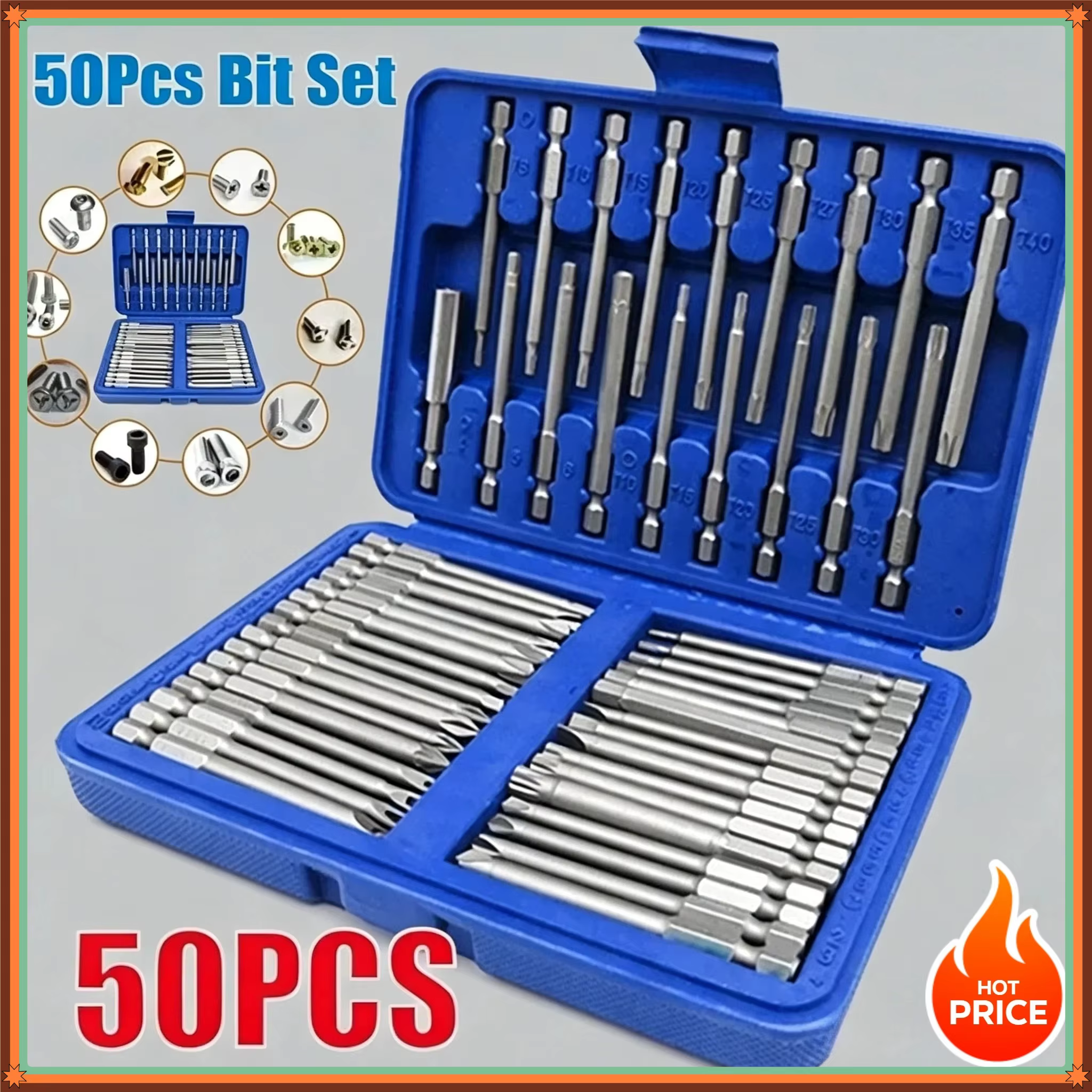 Jeu d'embouts de tournevis allongés avec tige d'extension